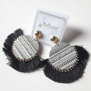 Princess Accessories Circle Tassel Earrings